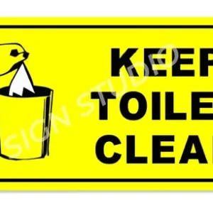Alternative view of Yellow Keep Toilet Clean Foam Sign Board For Bathroom Hygiene Waterproof & Durable With Adhesive Back For Home, Office & Public Use (Pack Of 2)