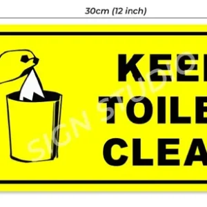 Yellow Keep Toilet Clean Foam Sign Board For Bathroom Hygiene Waterproof & Durable With Adhesive Back For Home, Office & Public Use (Pack Of 2) - Image 3