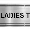 Silver Acrylic Ladies Toilet Sign Board 10X3 Inch Restroom Door Plate For Office, Hotel, Restaurant Durable And Waterproof Washroom Signage For Indoor Use