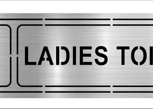 Silver Acrylic Ladies Toilet Sign Board 10X3 Inch Restroom Door Plate For Office, Hotel, Restaurant Durable And Waterproof Washroom Signage For Indoor Use