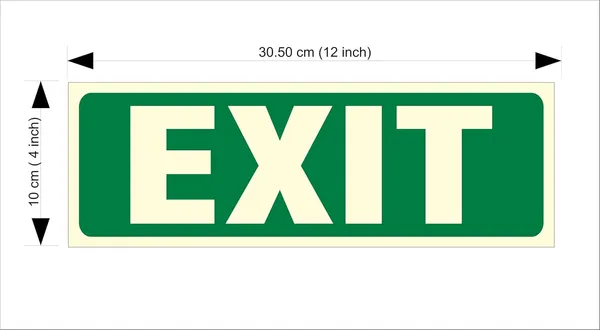 Green Glow in Dark Emergency Exit Sign, Led Illuminated - For Hotel Home Restaurant Mall Hospital Bank Office (Green And White) - Image 3