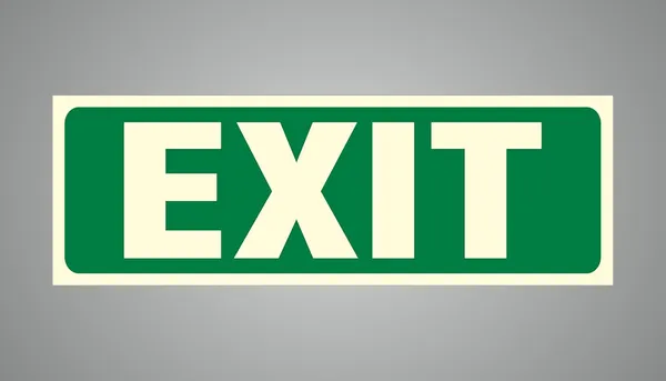 Green Glow in Dark Emergency Exit Sign, Led Illuminated - For Hotel Home Restaurant Mall Hospital Bank Office (Green And White)