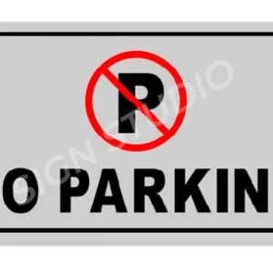 Alternative view of White No Parking Foam Sign Board For Gate, Wall & Outdoor Use Waterproof & Durable With Adhesive Back (Pack Of 1)