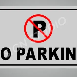 White No Parking Foam Sign Board For Gate, Wall & Outdoor Use Waterproof & Durable With Adhesive Back (Pack Of 1)