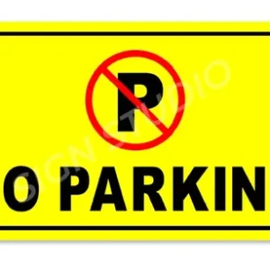 Alternative view of Yellow No Parking Foam Sign Board For Gate, Wall & Outdoor Use Waterproof & Durable With Adhesive Back (Pack Of 2)