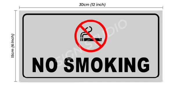 White No Smoking Sign Board Heavy Duty Foam Sheet With Printed Design For Office Factory Hospital Public Place (Pack Of 1) - Image 3