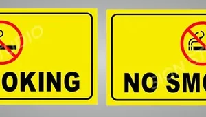 Yellow No Smoking Sign Board Heavy Duty Foam Sheet With Printed Design For Office Factory Hospital Public Place (Pack Of 2, Yellow)