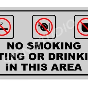 Alternative view of White Heavy Duty Foam Sheet Sign Board No Smoking, No Eating, No Drinking Printed Design Ideal For Office, Factory, Hospital, And Public Places (Pack Of 1)