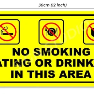 Yellow Heavy Duty Foam Sheet Sign Board No Smoking, No Eating, No Drinking Printed Design Ideal For Office, Factory, Hospital, And Public Places (Pack Of 1) - Image 3