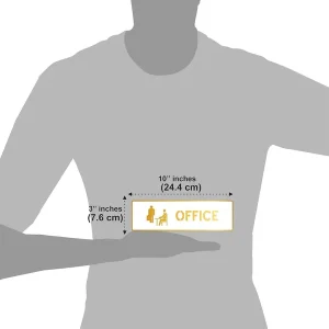 Office Premium White Gold Finish Acrylic Office Door Sign Easy Mount Self-Adhesive Tape Signage For Hotel, Office, Resort, Society, Corporate, Business & Hospital - Image 3