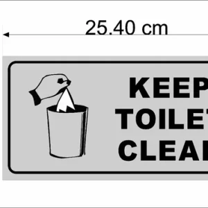 White Keep Toilet Clean Foam Sign Board For Bathroom Hygiene Waterproof & Durable With Adhesive Back For Home, Office & Public Use (Pack Of 1) - Image 4