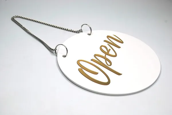 Open & Close Premium White Gold Finish Acrylic Open & Close Hanging Door Sign Elegant Double-Sided Signage For Resort, Society, Hotel, Office, Corporate, Business & Hospital - Image 7