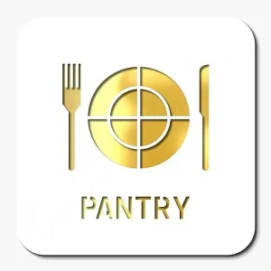 Alternative view of Pantry Pantry Room Sign 6 X 6 Inch Self-Adhesive Acrylic Board Clear Identification Signage For Business, Office, Corporate, Hotel, Factory, Club, Commercial Spaces & Malls