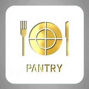 Pantry Pantry Room Sign 6 X 6 Inch Self-Adhesive Acrylic Board Clear Identification Signage For Business, Office, Corporate, Hotel, Factory, Club, Commercial Spaces & Malls