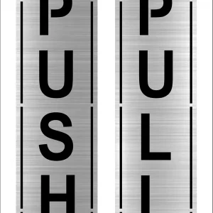 Alternative view of Set 1 (2 Pcs) Premium Acrylic Push Pull Stickers For Glass And Wood | Self Adhesive Sticker For Door Hospital Malls Office (Looks Like Stainless Steel) Set Of 1 (2 Pcs)