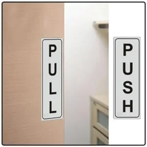 Set 1 (2 Pcs) Premium Acrylic Push Pull Stickers For Glass And Wood | Self Adhesive Sticker For Door Hospital Malls Office (Looks Like Stainless Steel) Set Of 1 (2 Pcs) - Image 4