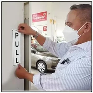 Set 1 (2 Pcs) Premium Acrylic Push Pull Stickers For Glass And Wood | Self Adhesive Sticker For Door Hospital Malls Office (Looks Like Stainless Steel) Set Of 1 (2 Pcs) - Image 3