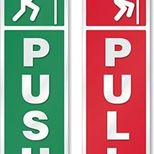 Multicolor Self Adhesive Push And Pull Sign Stickers For Glass, Wood, Or Metal Doors | Easy To Apply, Design For Home, Office, Business (Set Of 4) - Image 6