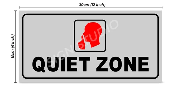 White Heavy Duty Foam Sheet Sign Board Quiet Zone Printed Design Ideal For Office, Factory, Hospital, And Public Places (Pack Of 1) - Image 3