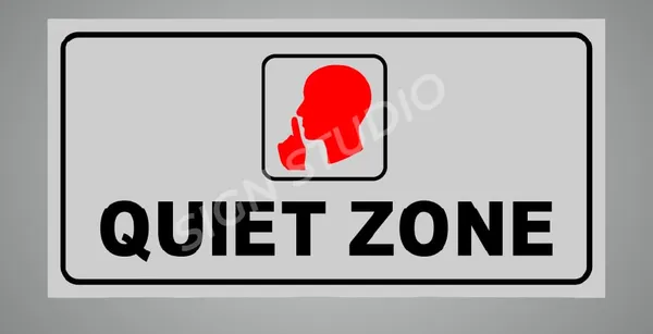 White Heavy Duty Foam Sheet Sign Board Quiet Zone Printed Design Ideal For Office, Factory, Hospital, And Public Places (Pack Of 1)