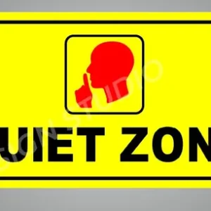 Yellow Heavy Duty Foam Sheet Sign Board Quiet Zone Printed Design Ideal For Office, Factory, Hospital, And Public Places (Pack Of 1)