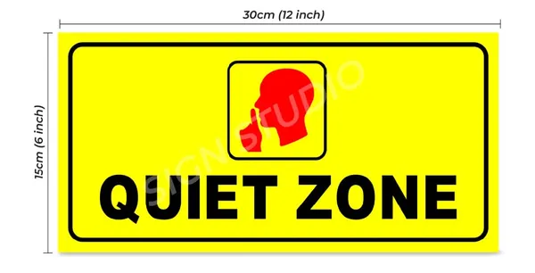 Yellow Heavy Duty Foam Sheet Sign Board Quiet Zone Printed Design Ideal For Office, Factory, Hospital, And Public Places (Pack Of 2) - Image 3
