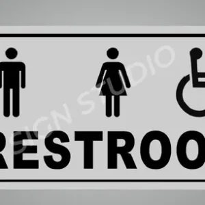 White Heavy Duty Foam Sheet Sign Board Restroom Unisex Printed Design Ideal For Office, Factory, Hospital, And Public Places (Pack Of 1)