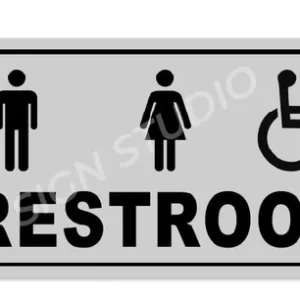 Alternative view of White Heavy Duty Foam Sheet Sign Board Restroom Unisex Printed Design Ideal For Office, Factory, Hospital, And Public Places (Pack Of 2)