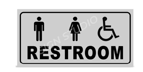 White Heavy Duty Foam Sheet Sign Board Restroom Unisex Printed Design Ideal For Office, Factory, Hospital, And Public Places (Pack Of 2) - Image 2