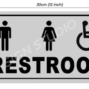 White Heavy Duty Foam Sheet Sign Board Restroom Unisex Printed Design Ideal For Office, Factory, Hospital, And Public Places (Pack Of 2) - Image 3