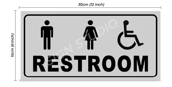 White Heavy Duty Foam Sheet Sign Board Restroom Unisex Printed Design Ideal For Office, Factory, Hospital, And Public Places (Pack Of 2) - Image 3