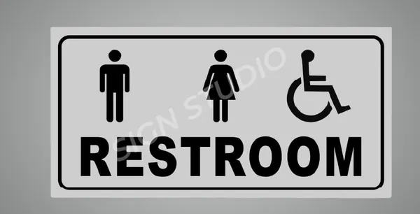 White Heavy Duty Foam Sheet Sign Board Restroom Unisex Printed Design Ideal For Office, Factory, Hospital, And Public Places (Pack Of 2)