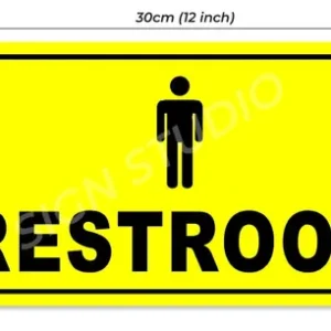 Alternative view of Yellow Heavy Duty Foam Sheet Sign Board Restroom Men Printed Design Ideal For Office, Factory, Hospital, And Public Places (Pack Of 1)