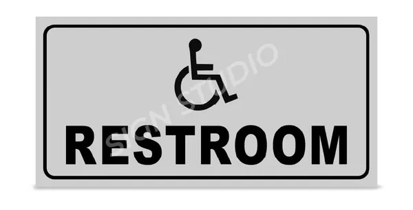 White Accessible Restroom Foam Sign With Wheelchair Icon Waterproof & Durable Toilet Sign Board For Disabled-Friendly Toilets (Pack Of 1)