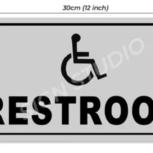 Alternative view of White Accessible Restroom Foam Sign With Wheelchair Icon Waterproof & Durable Toilet Sign Board For Disabled-Friendly Toilets (Pack Of 1)