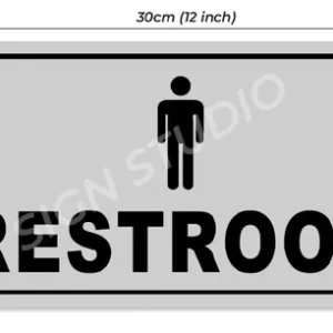 White Heavy Duty Foam Sheet Sign Board Restroom Men Printed Design Ideal For Office, Factory, Hospital, And Public Places (Pack Of 1) - Image 3