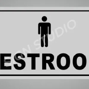 White Heavy Duty Foam Sheet Sign Board Restroom Men Printed Design Ideal For Office, Factory, Hospital, And Public Places (Pack Of 1)