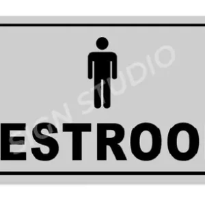 White Heavy Duty Foam Sheet Sign Board Restroom Men Printed Design Ideal For Office, Factory, Hospital, And Public Places (Pack Of 2)