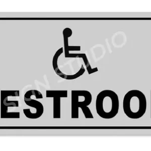 Alternative view of White Accessible Restroom Foam Sign With Wheelchair Icon Waterproof & Durable Toilet Sign Board For Disabled-Friendly Toilets (Pack Of 1)