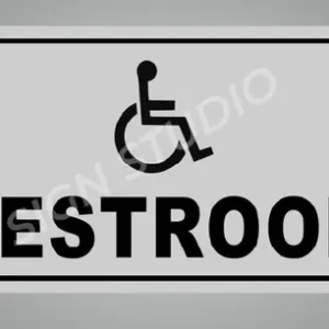 White Accessible Restroom Foam Sign With Wheelchair Icon Waterproof & Durable Toilet Sign Board For Disabled-Friendly Toilets (Pack Of 2)