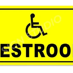 Alternative view of Yellow Accessible Restroom Foam Sign With Wheelchair Icon Waterproof & Durable Toilet Sign Board For Disabled-Friendly Toilets (Pack Of 2)