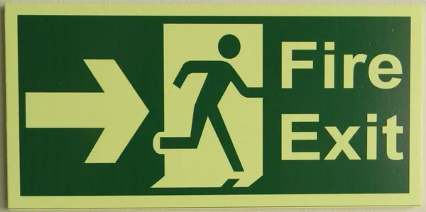 Yellow & Green Fire Exit Right Signage Board For Business Shop Stores Cafes Hospital School Office Hotel Restaurant Company Malls - Foam Material - Image 4