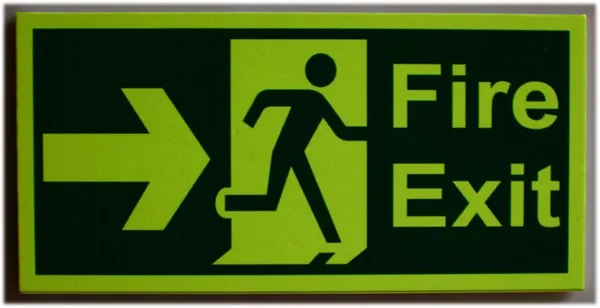 Yellow & Green Fire Exit Right Signage Board For Business Shop Stores Cafes Hospital School Office Hotel Restaurant Company Malls - Foam Material - Image 5