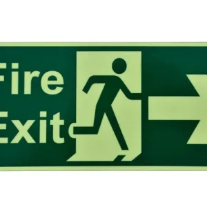 Alternative view of Yellow & Green Fire Exit Right Signage Board For Business Shop Stores Cafes Hospital School Office Hotel Restaurant Company Malls - Foam Material