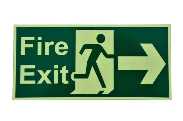 Yellow & Green Fire Exit Right Signage Board For Business Shop Stores Cafes Hospital School Office Hotel Restaurant Company Malls - Foam Material - Image 2