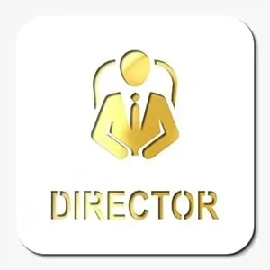 Alternative view of Square Director Premium White Gold Finish Acrylic Director Door Sign 5.8 X 5.8 Inch Square, Easy Mount Self-Adhesive Tape Signage For Hotel, Office, Resort, Society, Corporate & Business