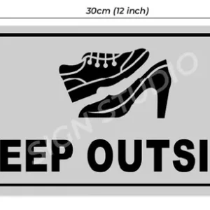 White Please Keep Shoes Outside Sign For Home, Office & Shop Durable & Waterproof Foam Door Sign (With Adhesive Tape) (Pack Of 1) - Image 3