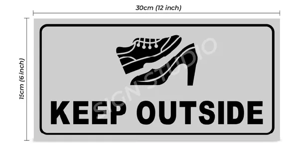 White Please Keep Shoes Outside Sign For Home, Office & Shop Durable & Waterproof Foam Door Sign (With Adhesive Tape) (Pack Of 1) - Image 3