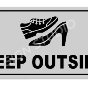 Alternative view of White Please Keep Shoes Outside Sign For Home, Office & Shop Durable & Waterproof Foam Door Sign (With Adhesive Tape) (Pack Of 2)