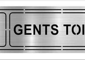 Alternative view of Black And Silver Acrylic Gents Toilet Sign Board 10X3 Inch Restroom Door Plate For Office, Restaurant, Hotel, Mall, School Durable, Rust-Free, Easy To Mount (Looks Like Stainless Steel)